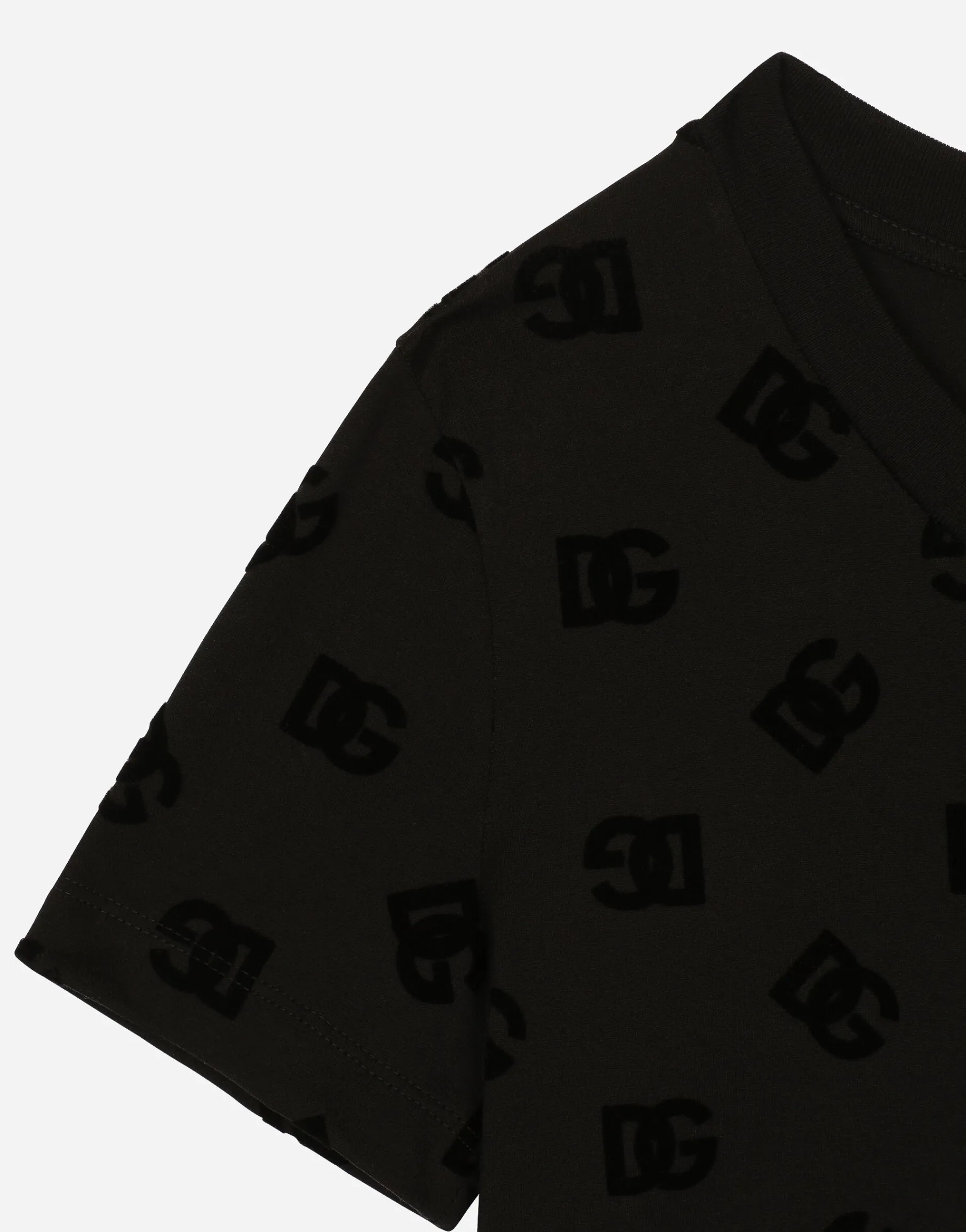 Jersey T-shirt with all-over flocked DG logo