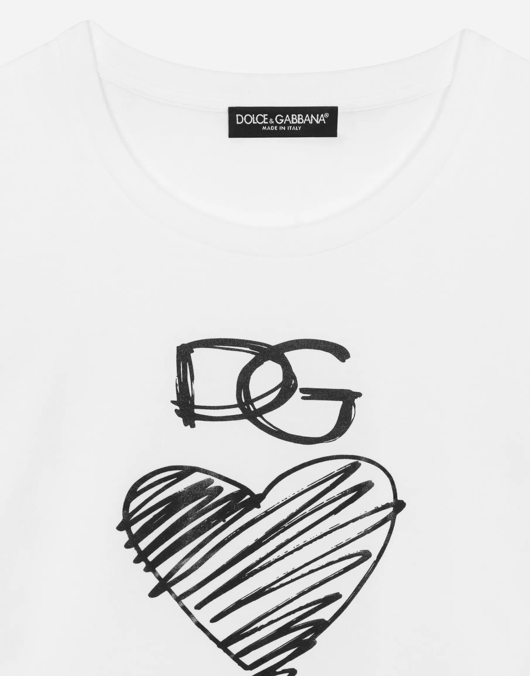 Jersey T-shirt with DG and heart print