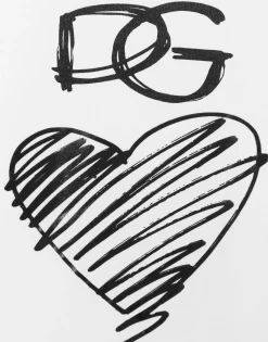 Jersey T-shirt with DG and heart print