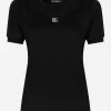 Jersey T-shirt with DG logo and lace inserts