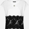 Jersey T-shirt with DG logo and lace details