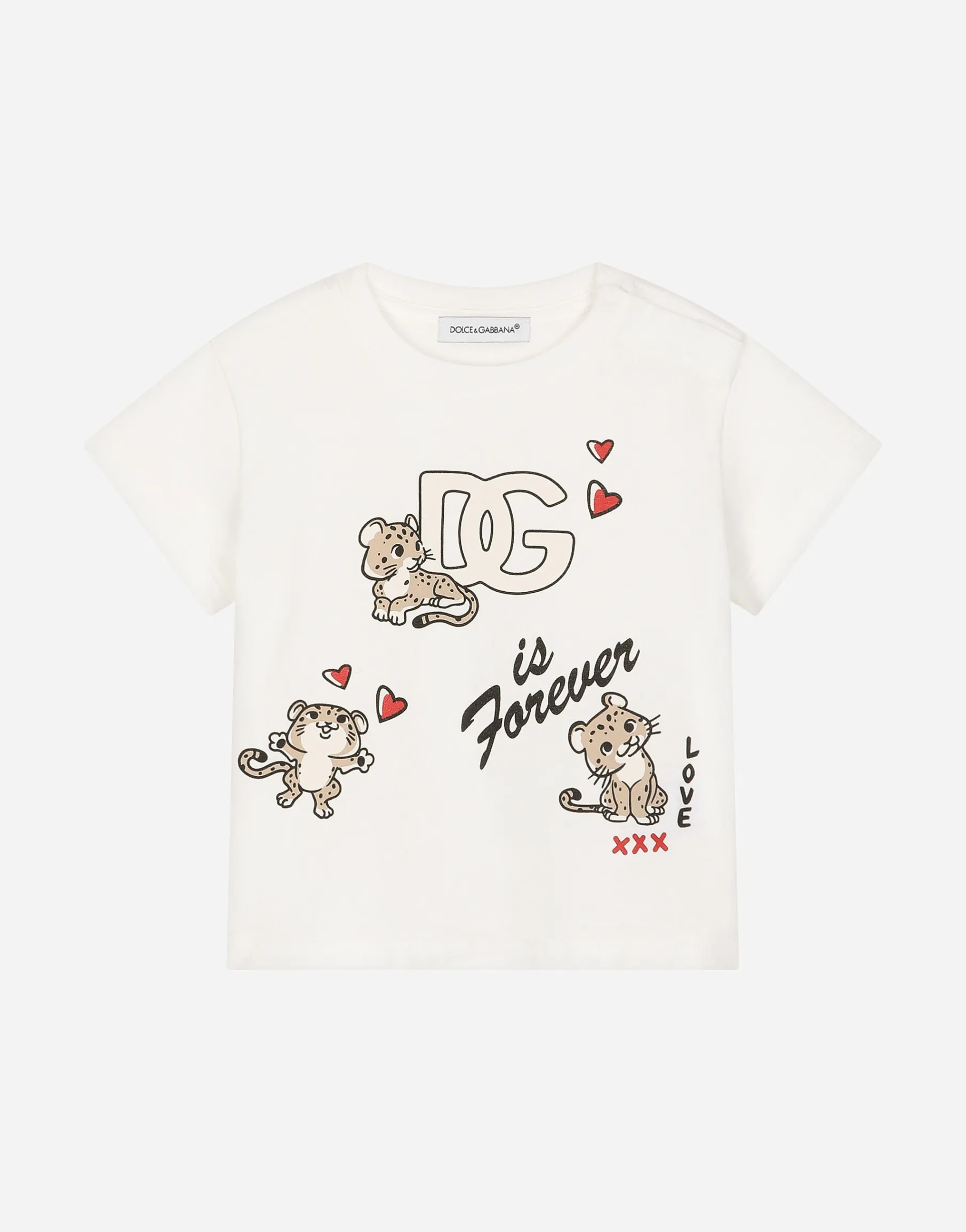 Jersey T-shirt with DG logo and leopard