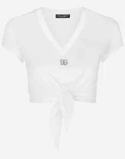 Jersey T-shirt with DG logo and knot detail