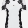 Jersey T-shirt with DG logo and lace inserts