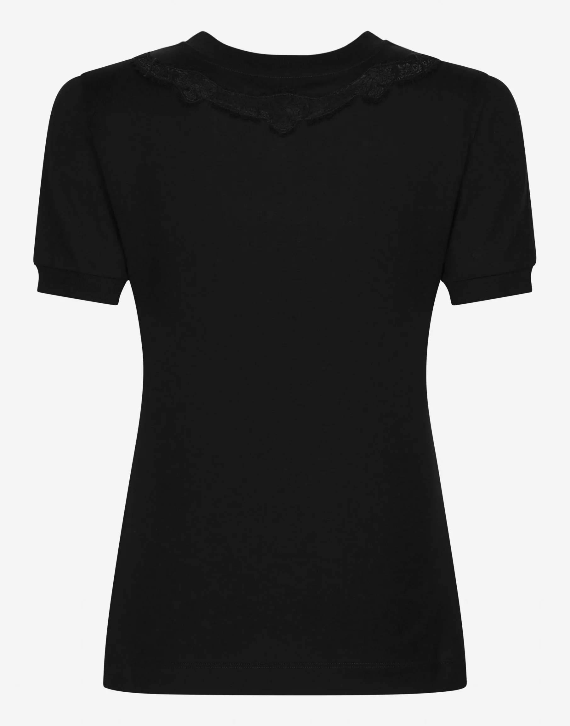 Jersey T-shirt with DG logo and lace inserts