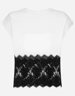 Jersey T-shirt with DG logo and lace details