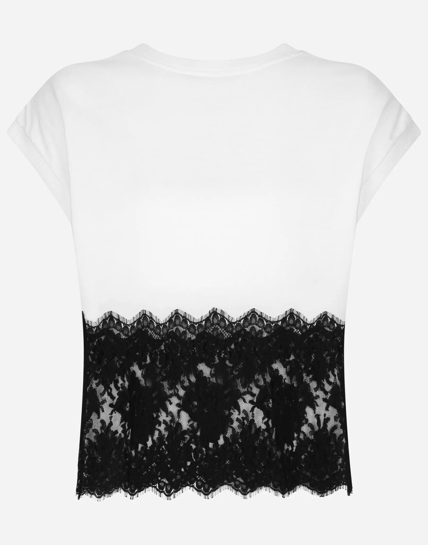 Jersey T-shirt with DG logo and lace details