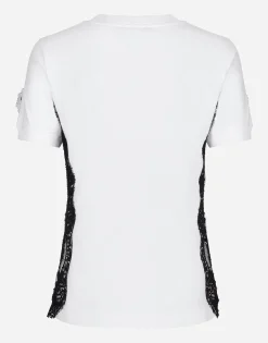Jersey T-shirt with DG logo and lace inserts