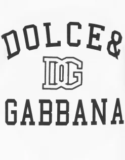 Jersey T-shirt with Dolce&Gabbana logo embroidery and lettering