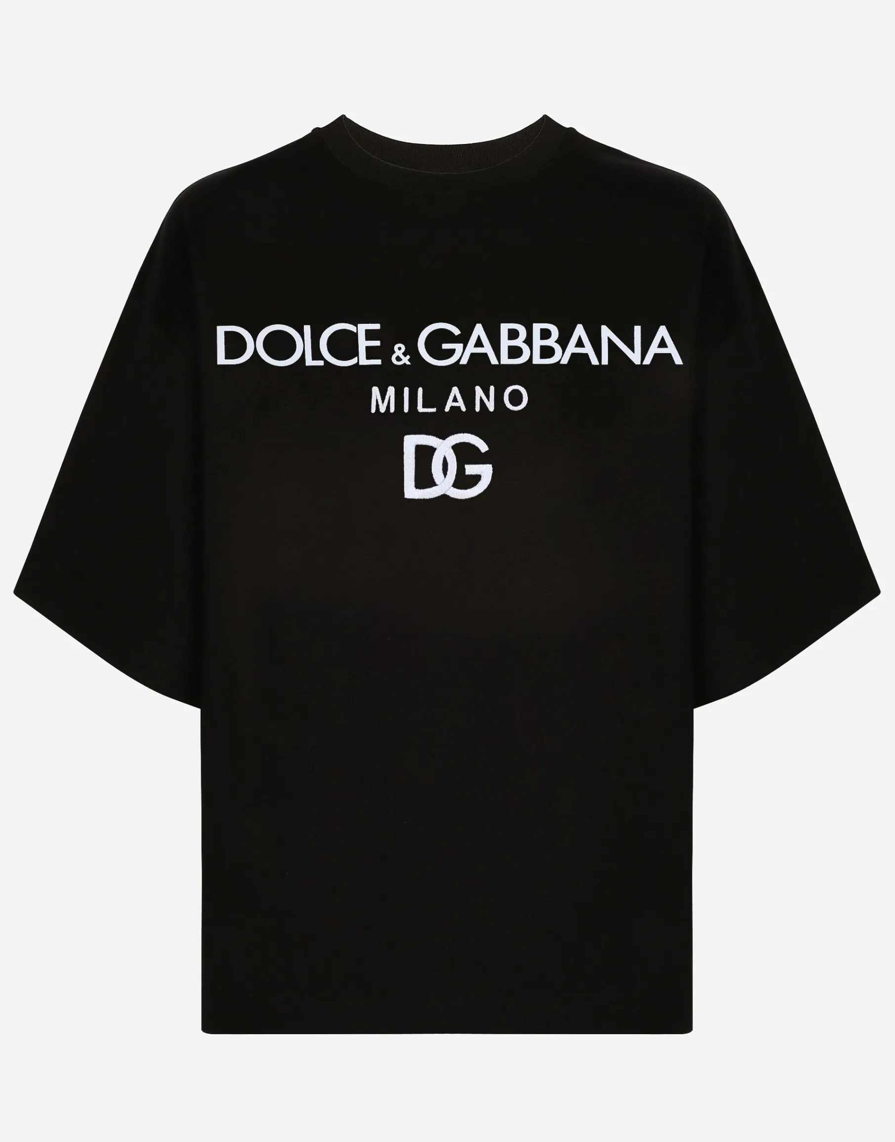 Jersey T-shirt with flocked logo print