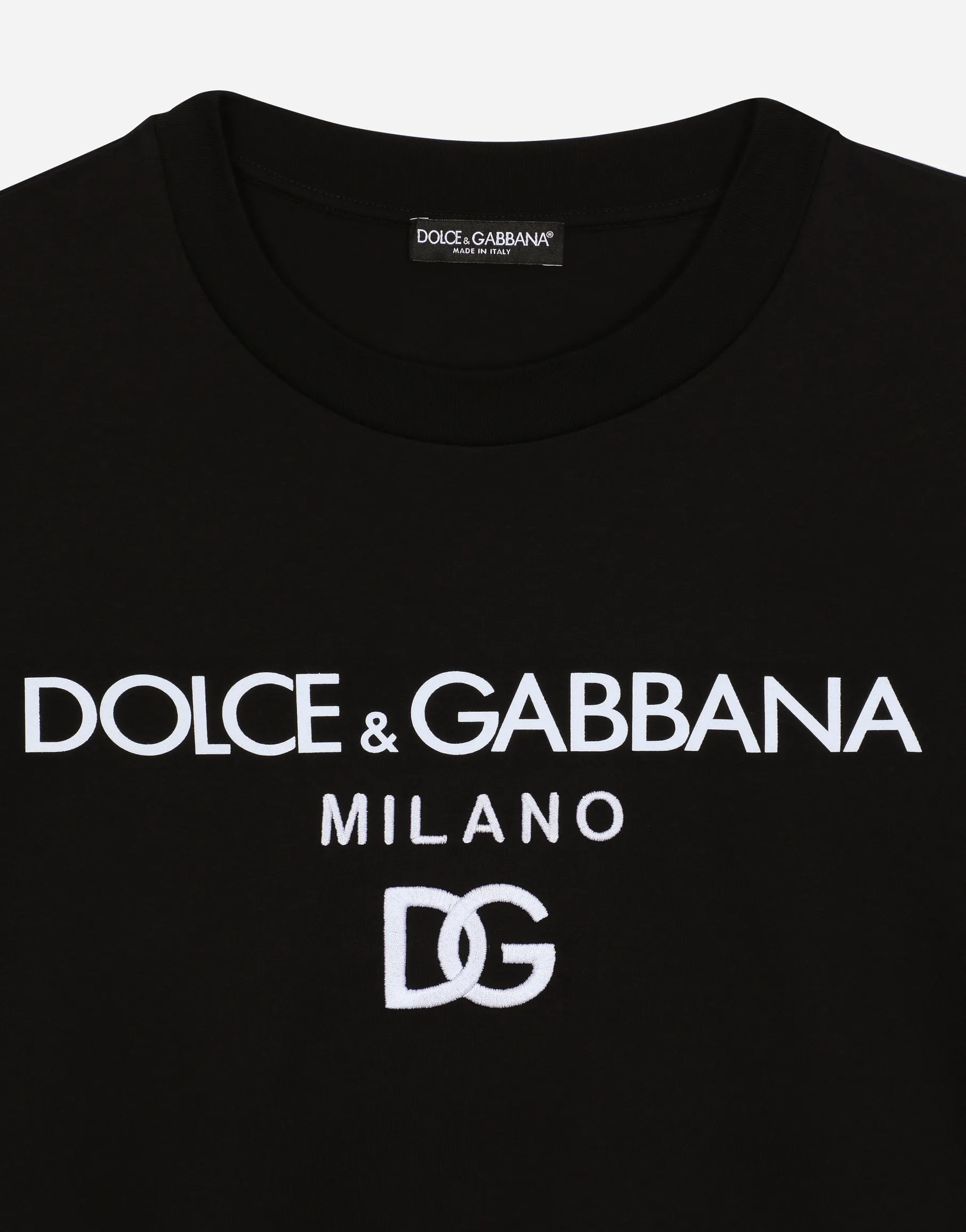 Jersey T-shirt with flocked logo print