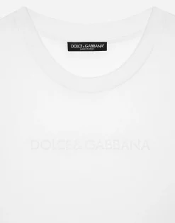 Jersey T-shirt with flocked Dolce&Gabbana detail