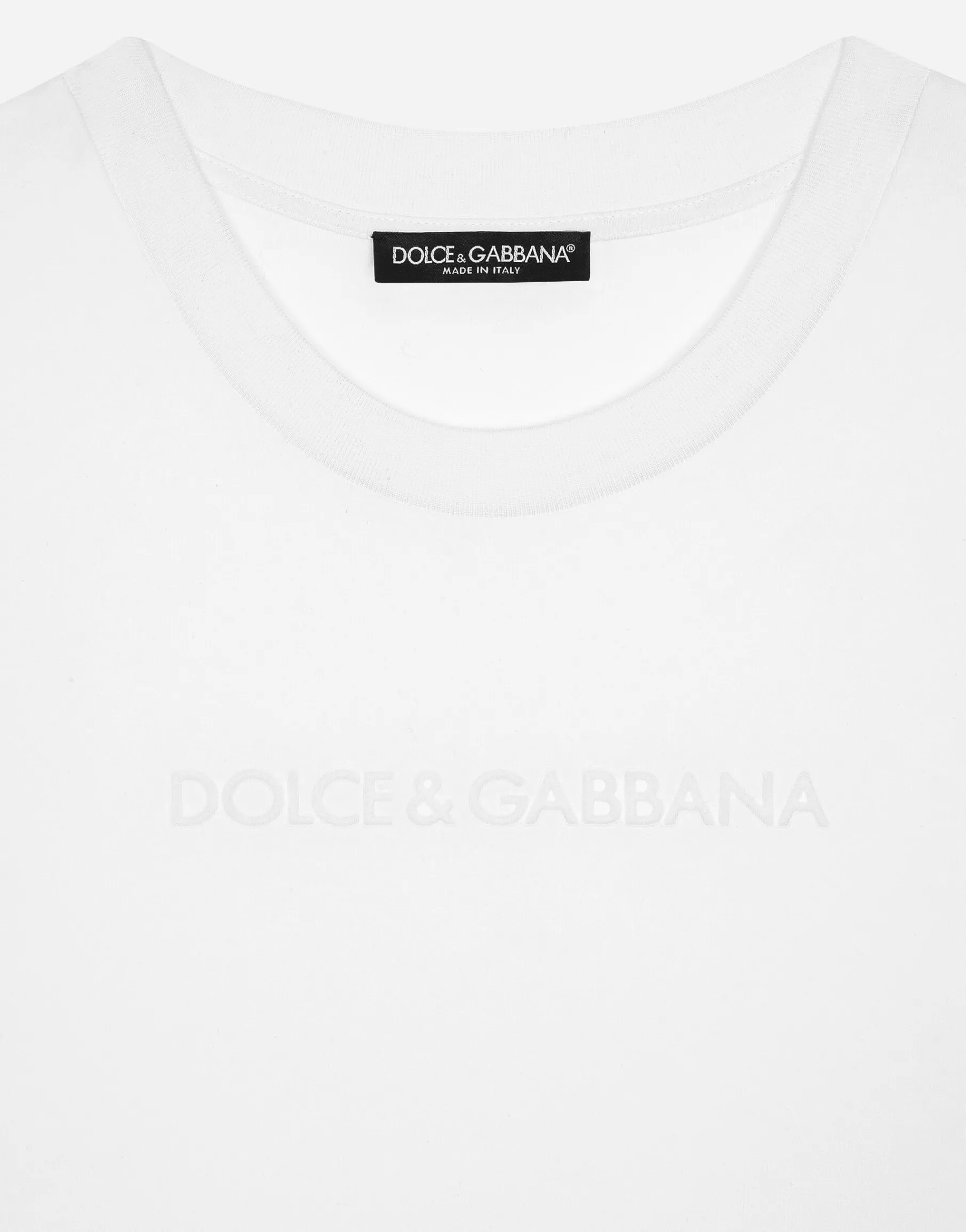 Jersey T-shirt with flocked Dolce&Gabbana detail