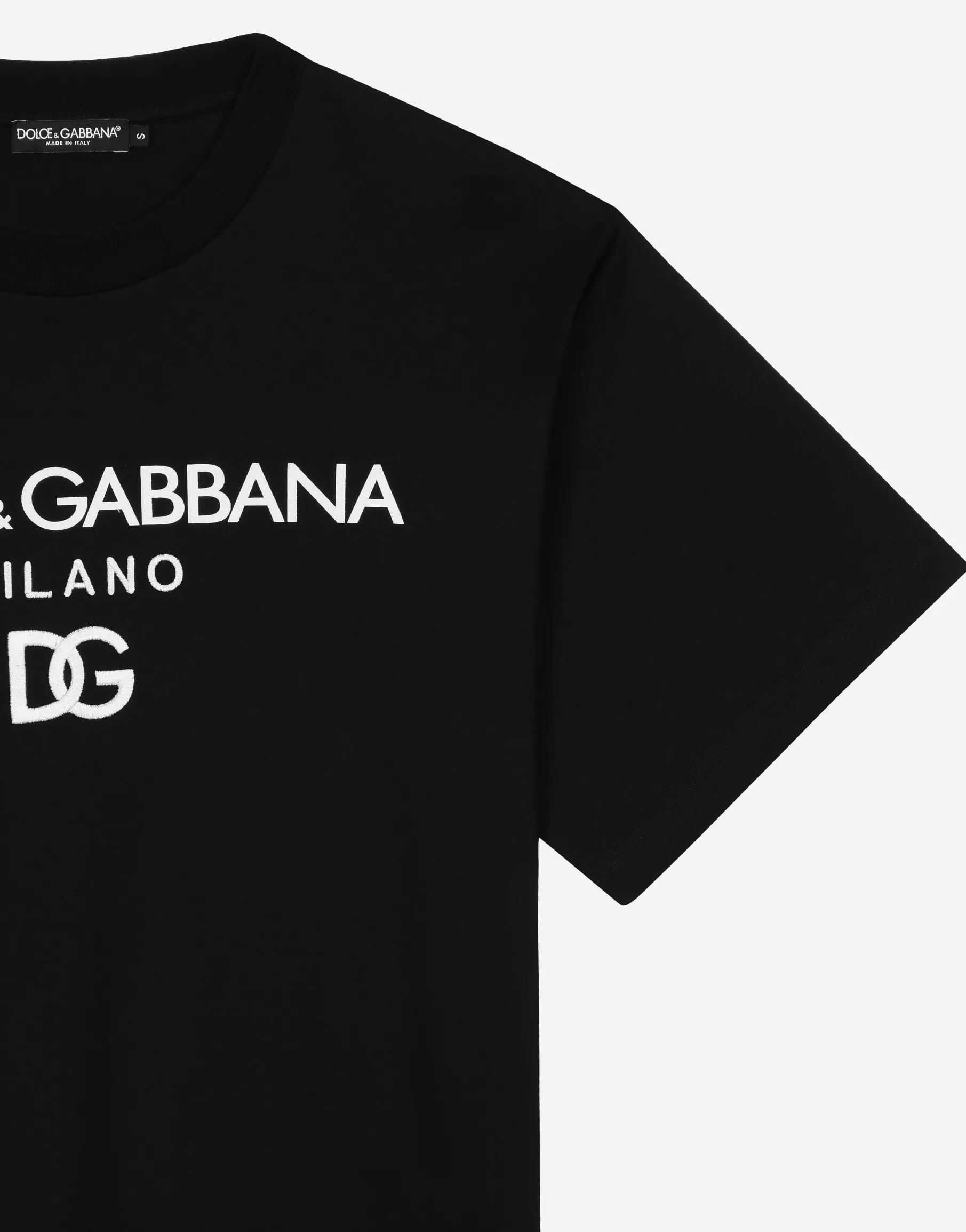 Jersey T-shirt with flocked logo print