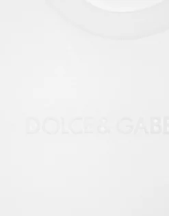 Jersey T-shirt with flocked Dolce&Gabbana detail