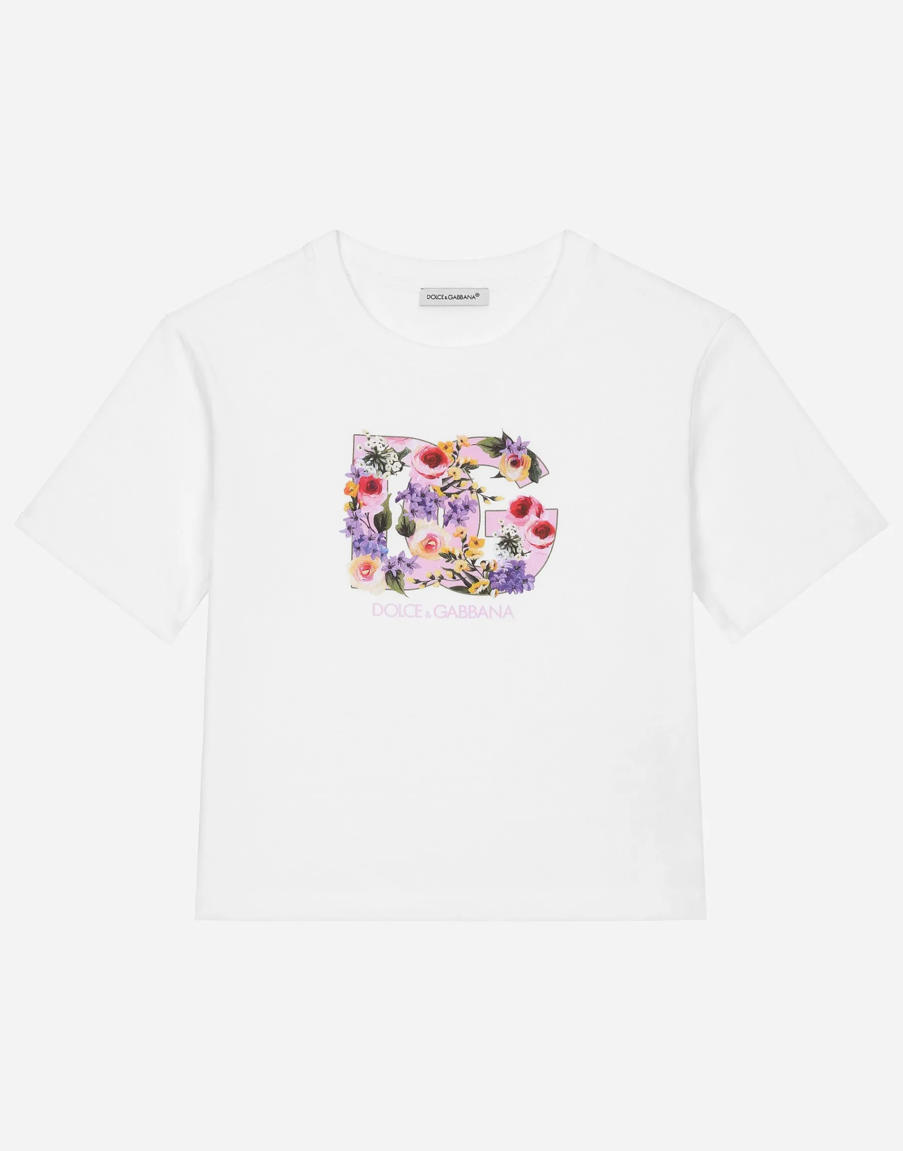 Jersey T-shirt with floral DG print