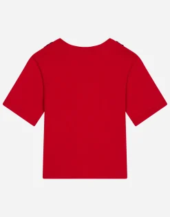 Jersey T-shirt with lace insert