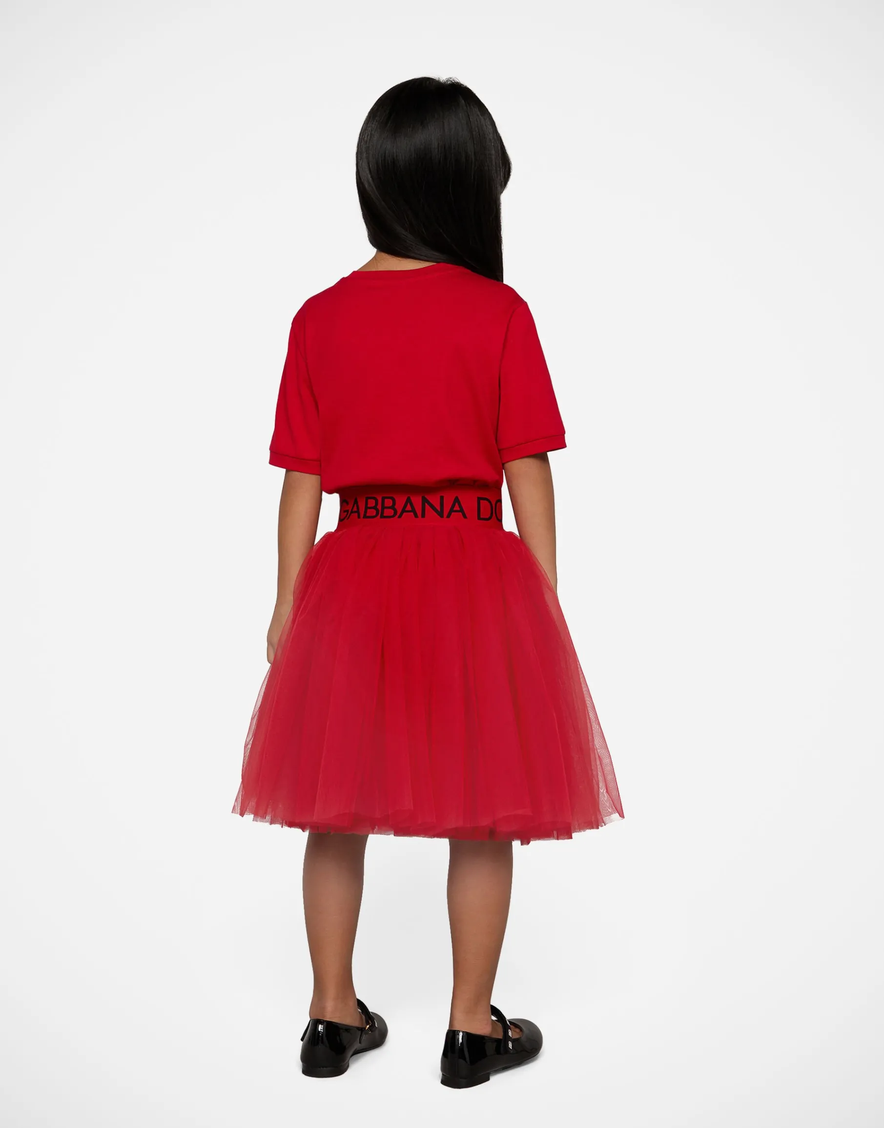 Jersey T-shirt with lace insert