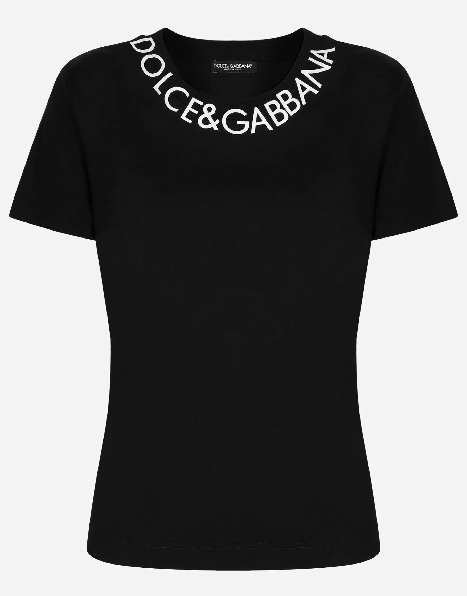 Jersey T-shirt with logo embroidery on neck