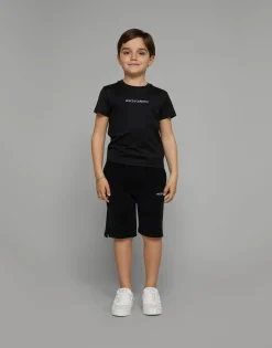 Jersey t-shirt with logo embroidery
