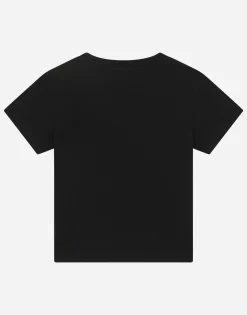 Jersey t-shirt with logo embroidery