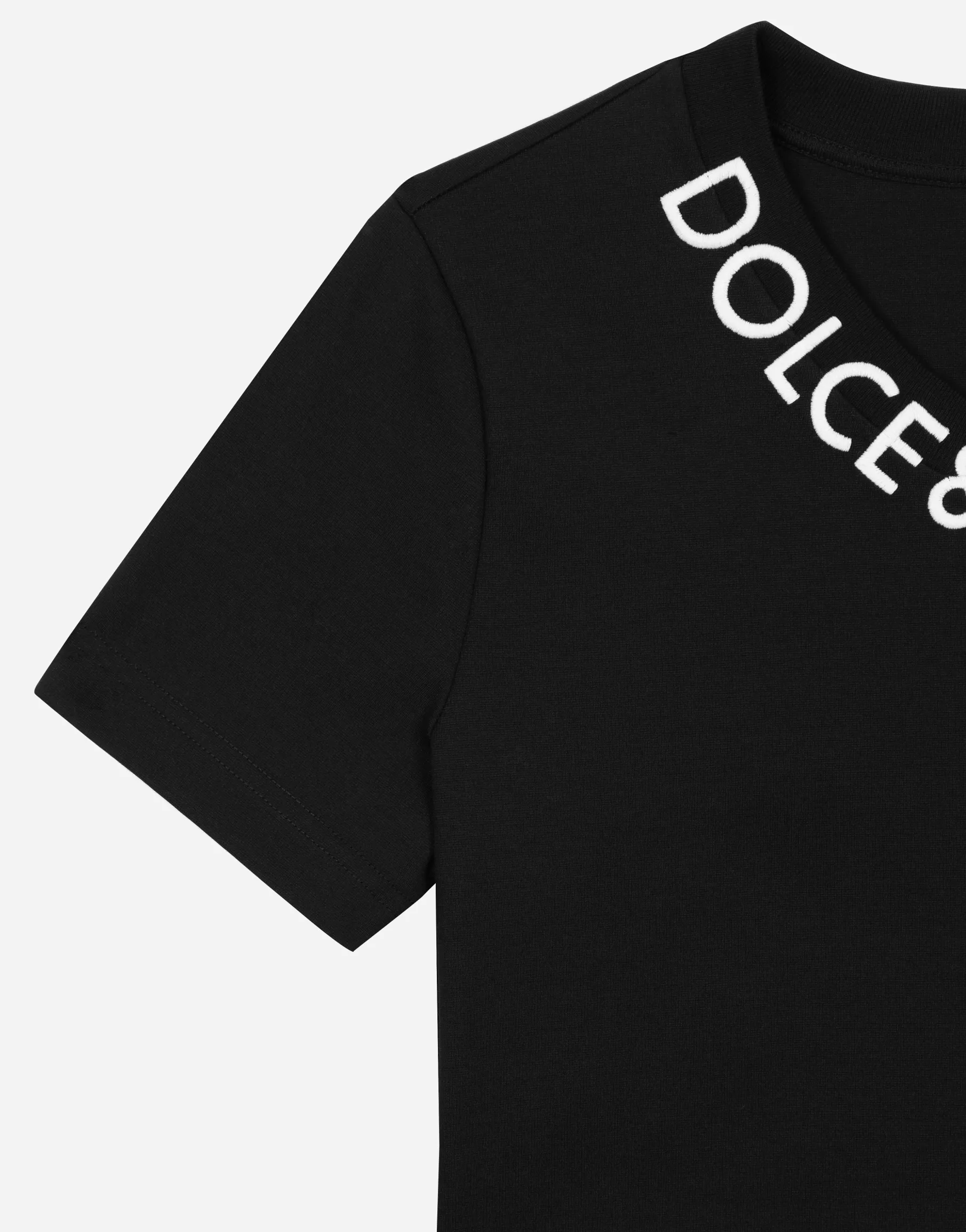 Jersey T-shirt with logo embroidery on neck