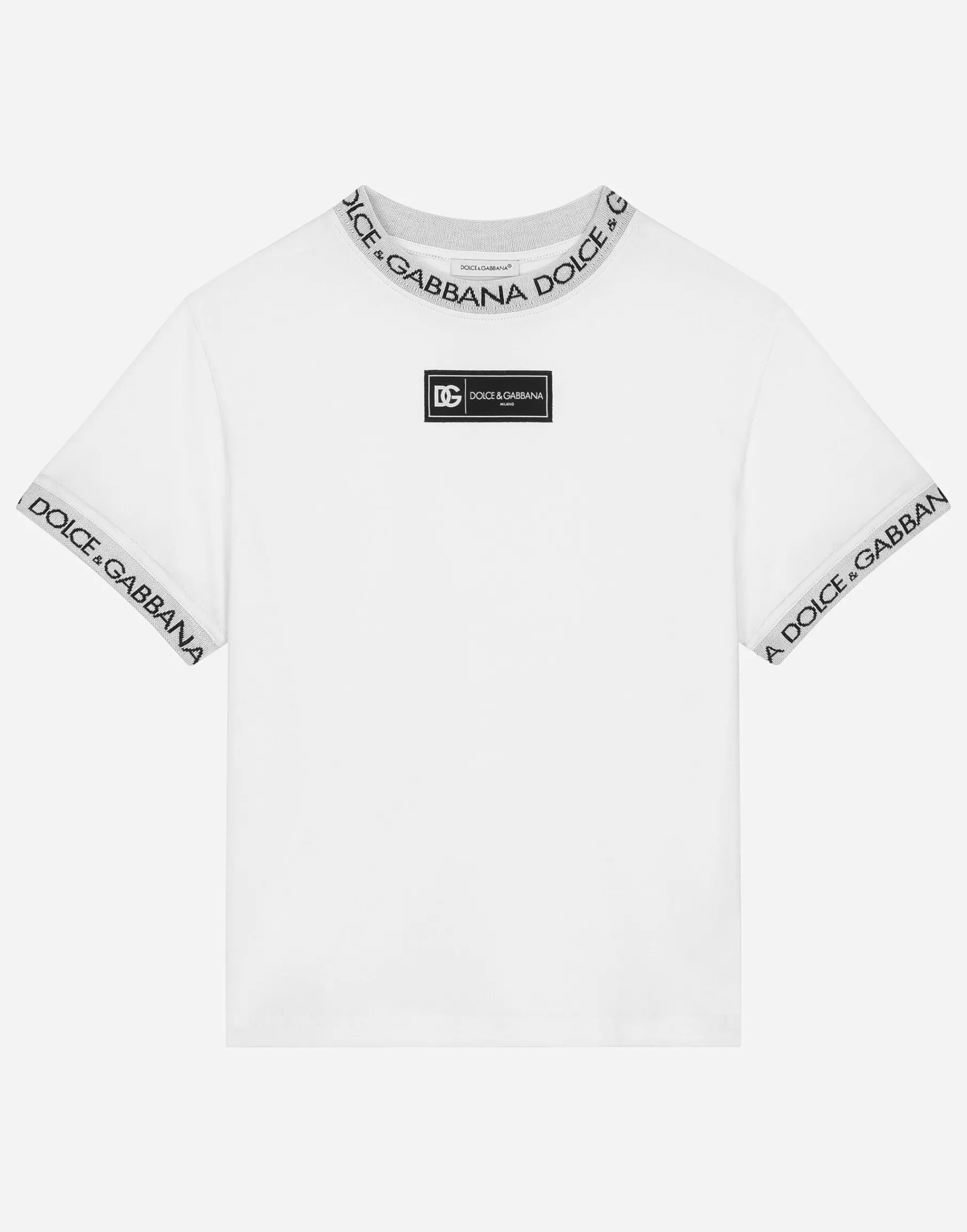 Jersey T-shirt with logo label