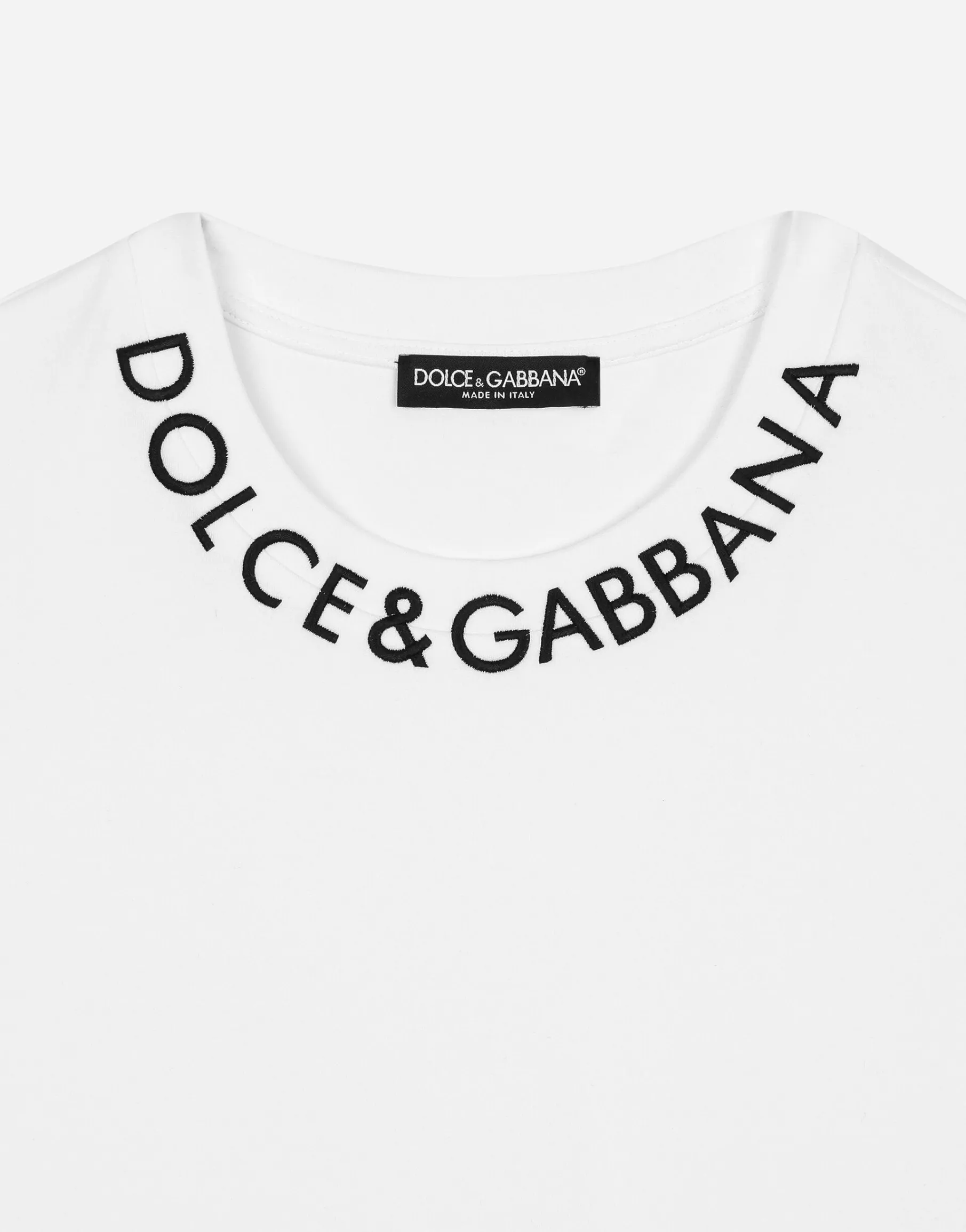 Jersey T-shirt with logo on neck