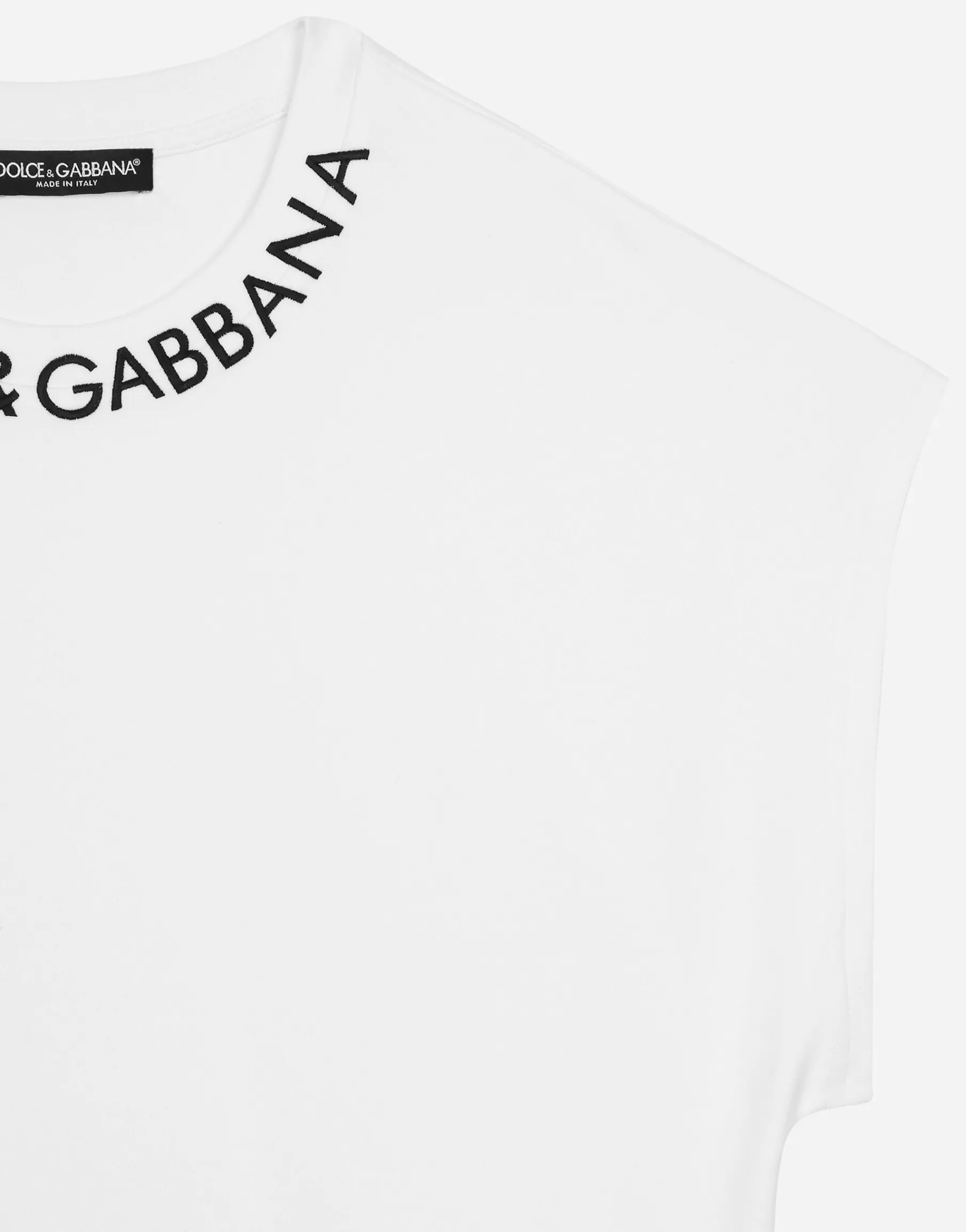 Jersey T-shirt with logo on neck