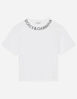 Jersey T-shirt with logo print