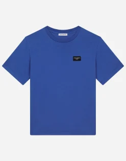 Jersey T-shirt with logo tag