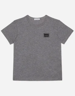 Jersey t-shirt with logo tag