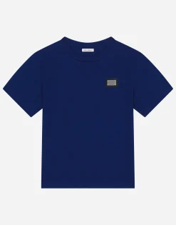 Jersey T-shirt with logo tag