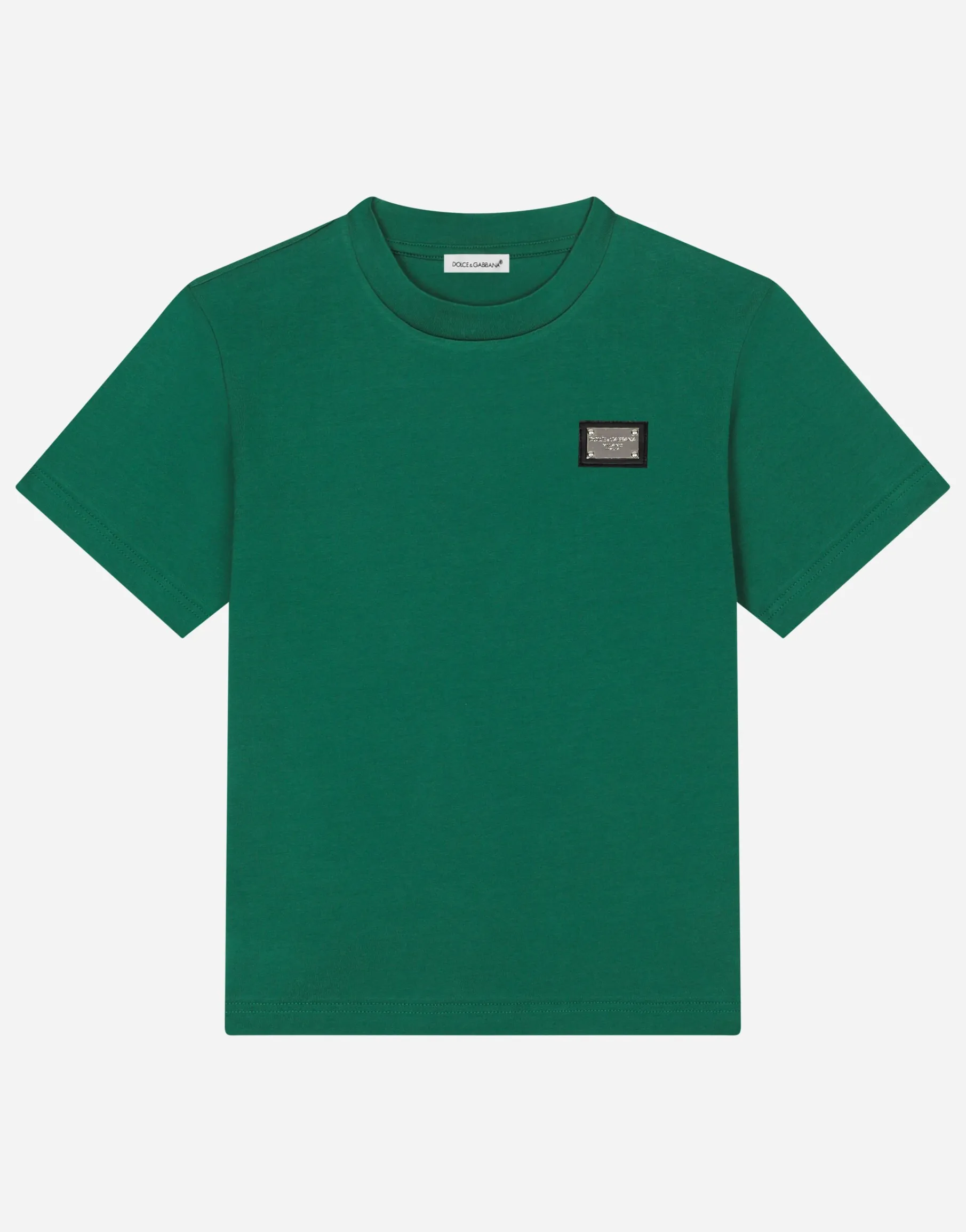 Jersey T-shirt with logo tag