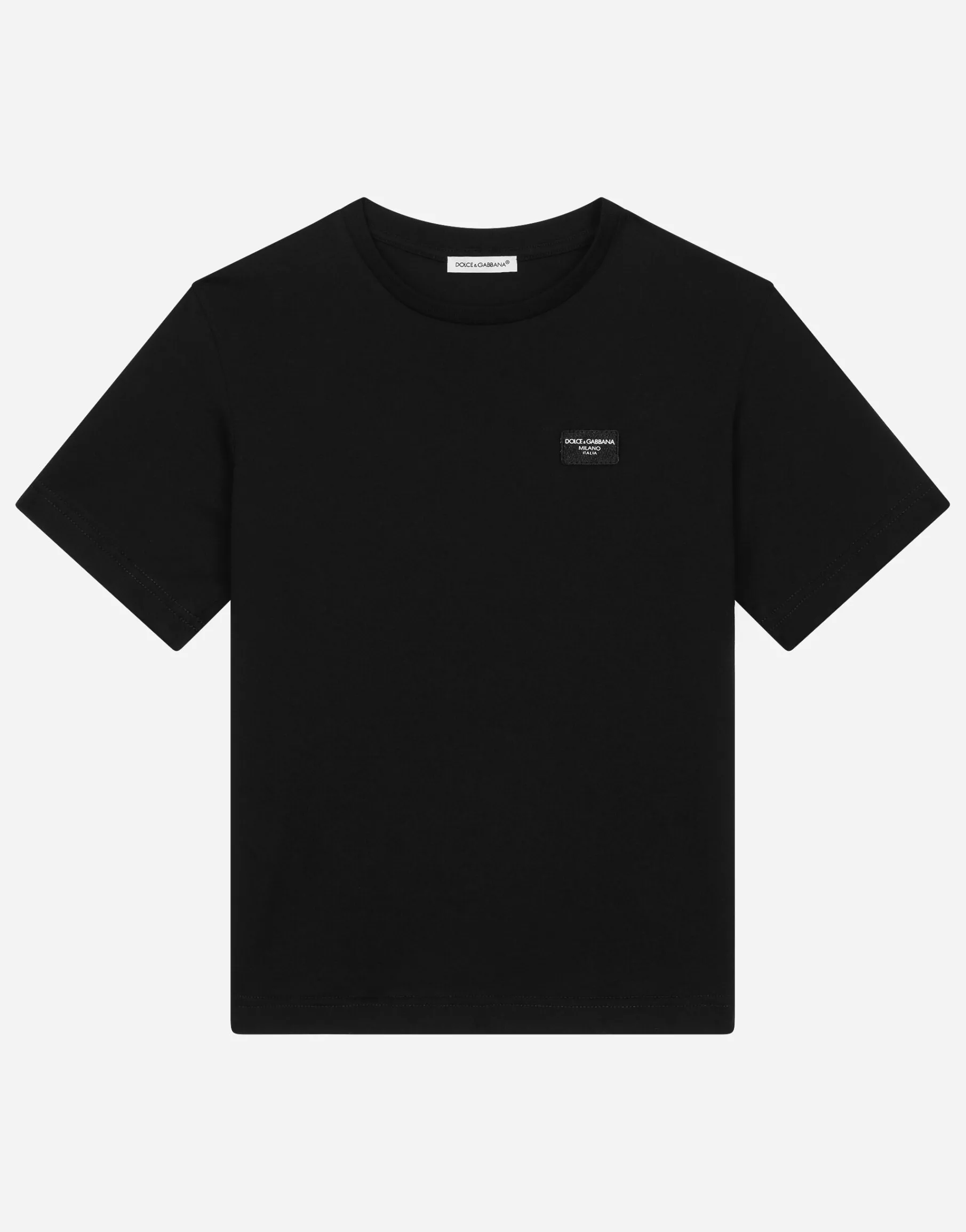 Jersey T-shirt with logo tag