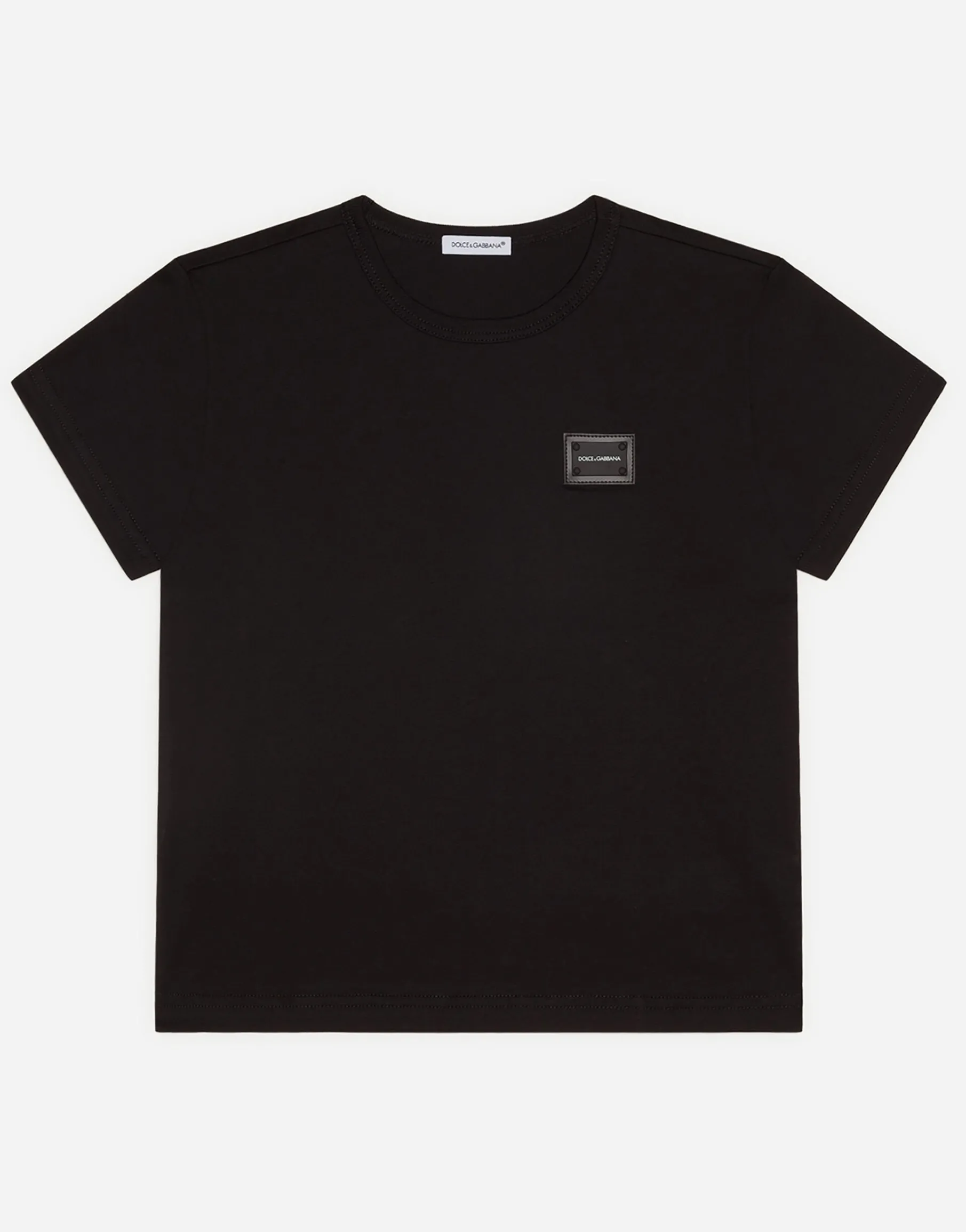 Jersey t-shirt with logo tag