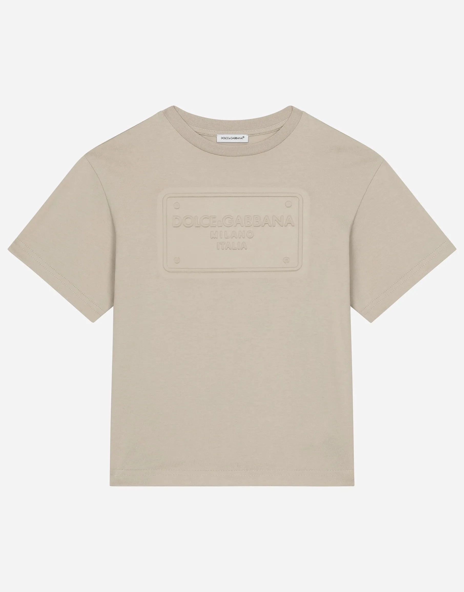 Jersey T-shirt with logo tag