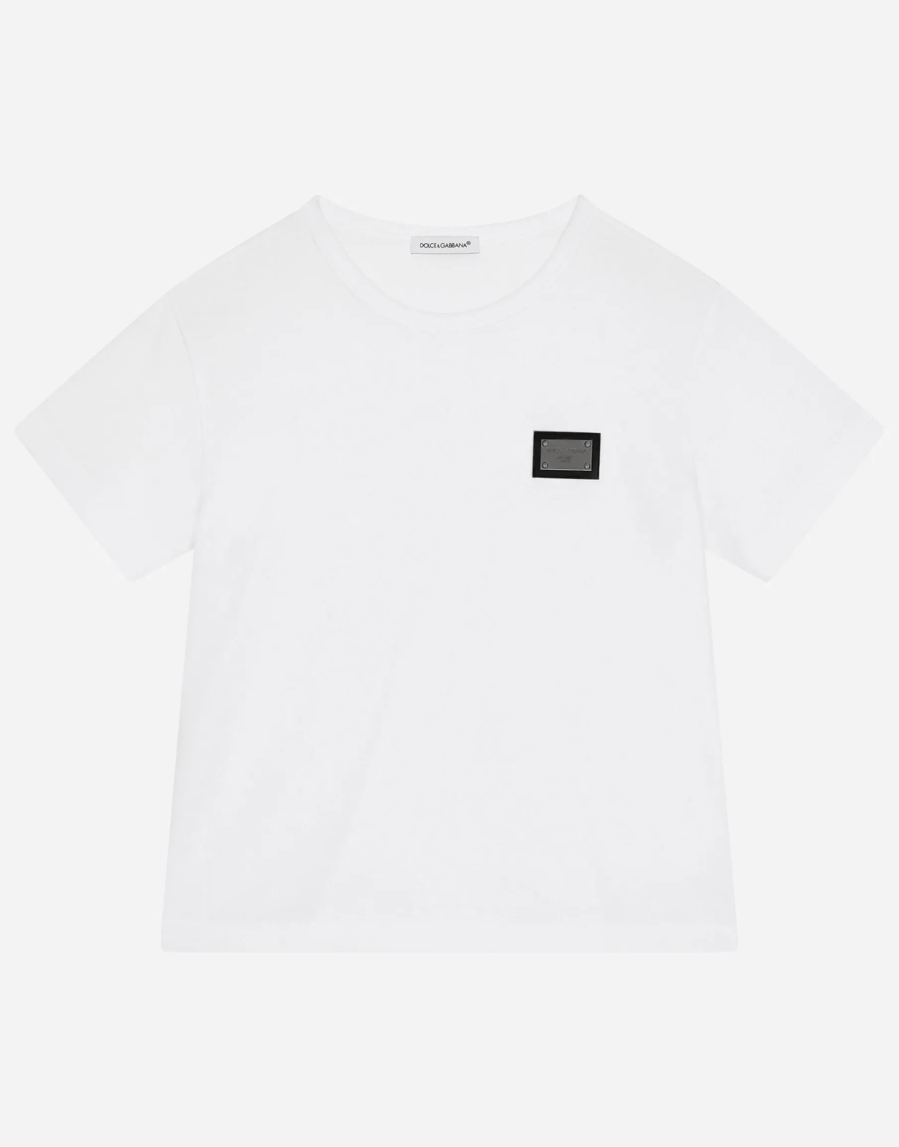 Jersey T-shirt with logo tag