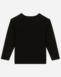 Jersey T-shirt with logo tag