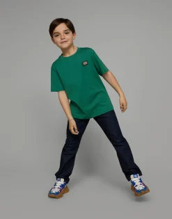 Jersey T-shirt with logo tag