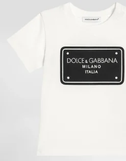 Jersey T-shirt with logo tag