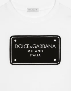 Jersey T-shirt with logo tag