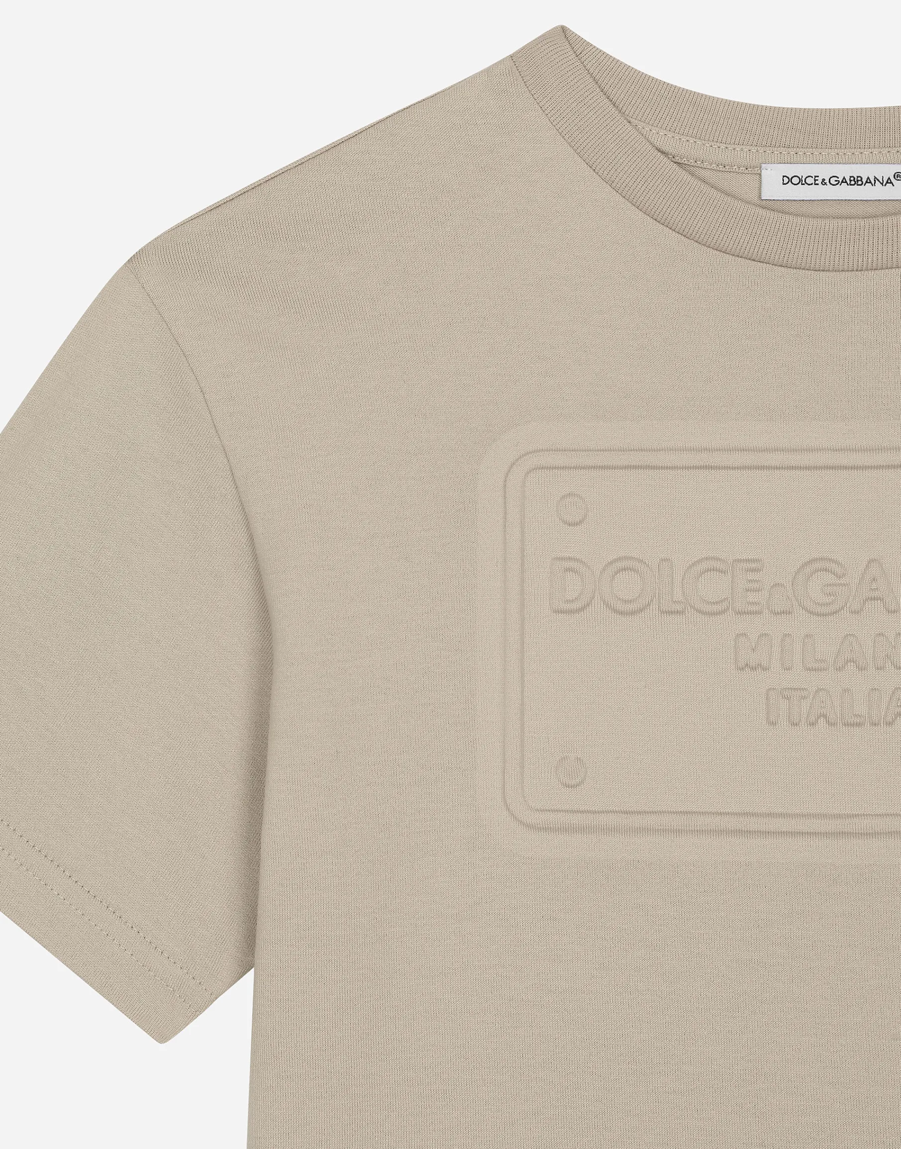 Jersey T-shirt with logo tag