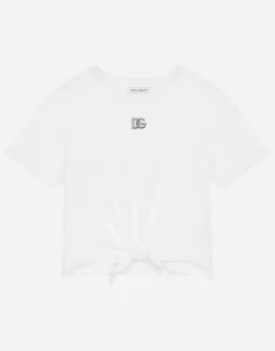 Jersey T-shirt with metal DG logo