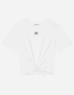 Jersey T-shirt with metal DG logo