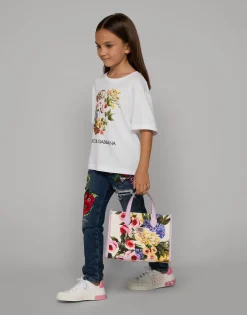 Jersey T-shirt with mixed floral print