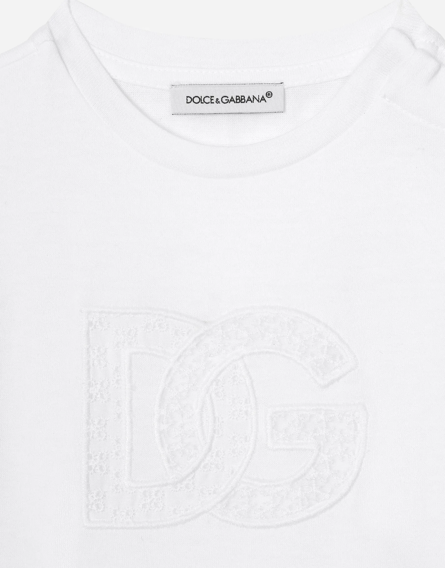 Jersey T-shirt with openwork DG logo