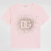 Jersey T-shirt with rhinestone details