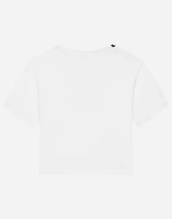 Jersey T-shirt with rhinestone logo