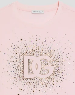 Jersey T-shirt with rhinestone details